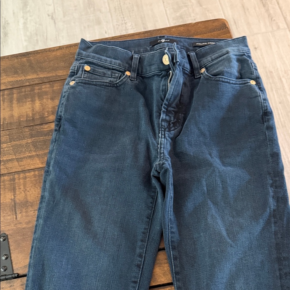 7 For All Mankind Dark Blue Boot Cut Jeans